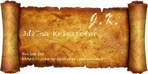 Jósa Krisztofer névjegykártya