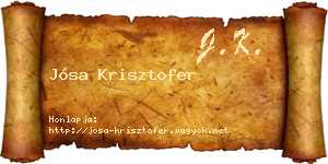 Jósa Krisztofer névjegykártya